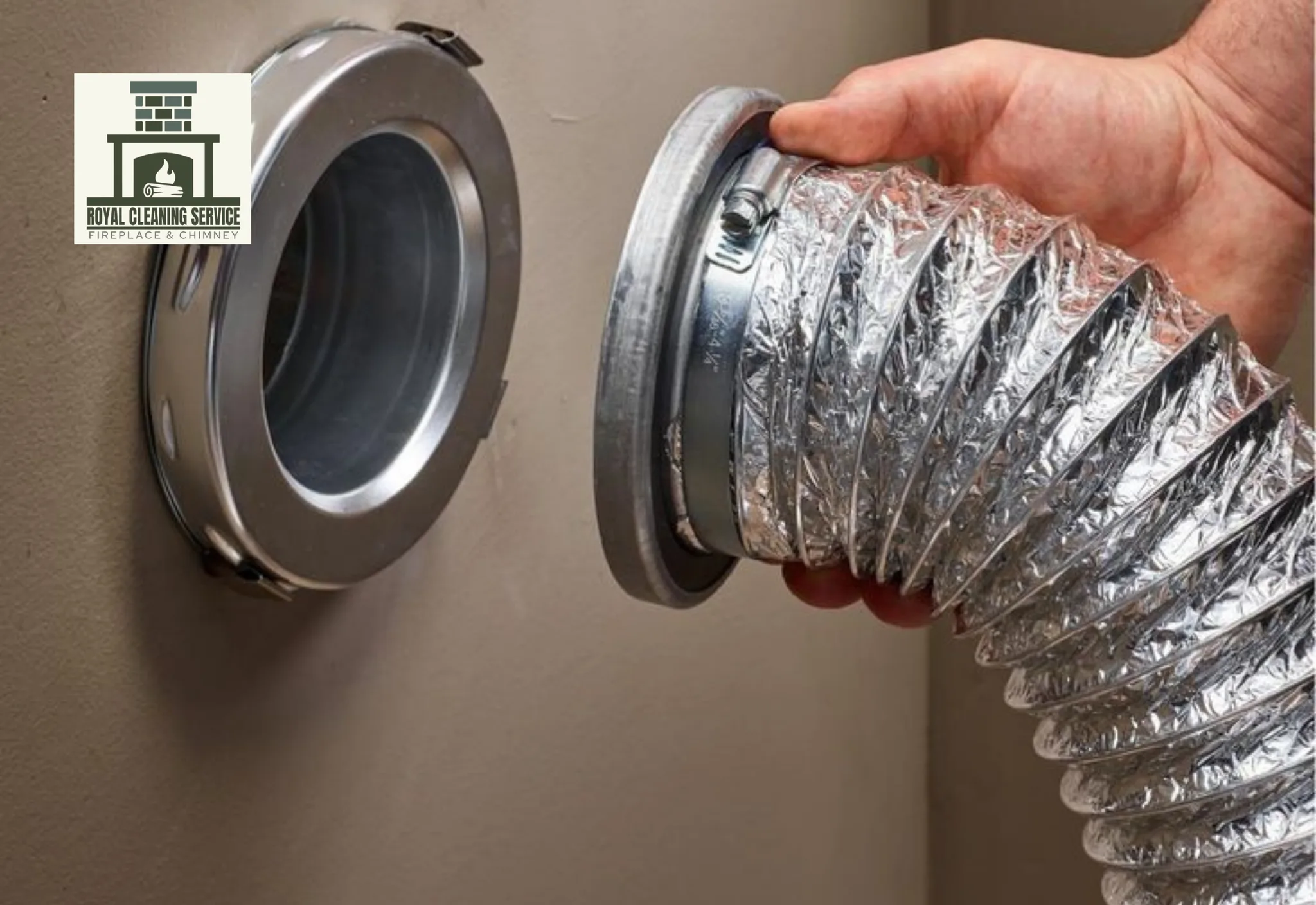 Dryer vent repair in Los Angeles — replacing crushed plastic duct with rigid metal and resealing joints
