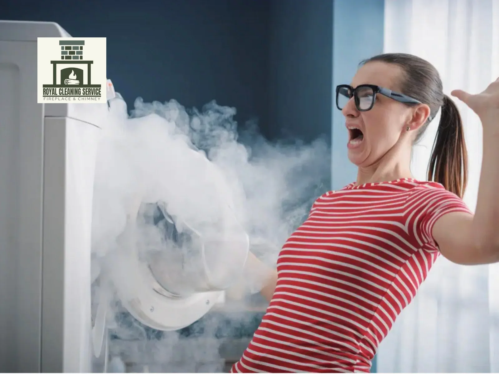 Technician cleaning a dryer vent exterior line on a Southern California home